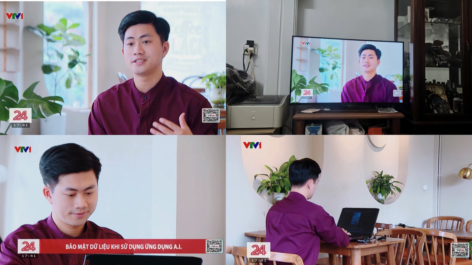 Nguyễn Đức Nguyên ghi hình Chuyển động 24h VTV1 về bảo mật dữ liệu và AI Marketing