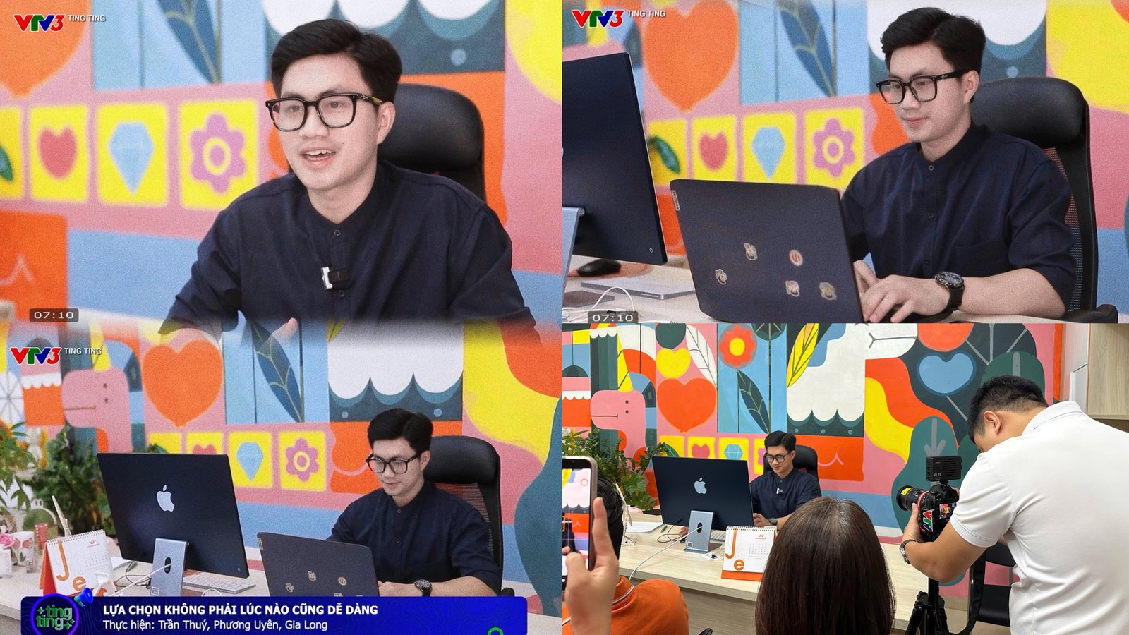 Nguyễn Đức Nguyên ghi hình phóng sự VTV3 chủ đề Lựa chọn nghề cho giới trẻ